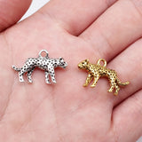 5pcs 24x15mm 2 Colors Antique Silver Color Antique Gold Color Leopard Charms For DIY Jewelry Making