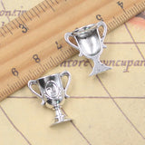 10 Uds. De dijes de 1a copa de trofeo, 20x17x9mm, colgantes de Color plata antigua, fabricación de joyería tibetana hecha a mano DIY