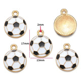 5pcs flag Football Soccer Charm Jewelry Accessories Diy Making Necklace Earring Pendant Craft Supplies Gold Plated W481