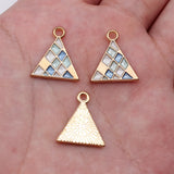10pcs 17x14mm/17x15mm/15.6x11.6mm Kc Gold Color Geometric Round Charms For DIY Jewelry Making