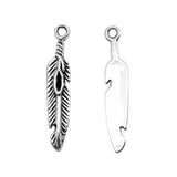 10pcs 5x28mm 2 Colors Antique Bronze Color Antique Silver Color Feather Charms For DIY Jewelry Making