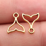 40pcs 12x9.7mm 5 Colors Hollow Whale Tail Charms For DIY Jewelry Making