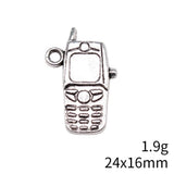 5pcs 24x16mm 2 Colors Antique Bronze Color Antique Silver Color Cell Phone Charms For DIY Jewelry Making
