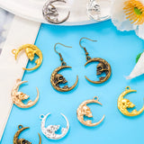 5pcs 5 colors alloy moon Charm For DIY Necklace Bracelet Earrings Pendant Jewelry Crafts Making Accessories 23*27mm L638