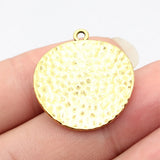 10pcs 30x26mm 5 Colors Hammered Twisted Design Round Charms For DIY Jewelry Making