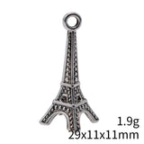 4pcs 29x11x11mm 2 Colors Antique Bronze Color Antique Silver Color 3D Eiffel Tower Charms For DIY Jewelry Making