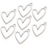 15pcs 5 Color Oblique Hollow heart shaped Charm for Necklace Keyring Pendant  DIY Handmade Jewelry Accessories 25*21mm A134