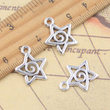 20 piezas dijes espiral tornillo hélice aguja Volution estrella 20x17mm colgantes de Color plata antigua DIY hecho a mano hallazgo tibetano