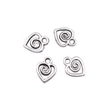 50Pcs/Lot Charms 10x7mm Swirl Heart Charms For Jewelry Making DIY Jewelry Findings Antique Silver Color Alloy Charms Pendant