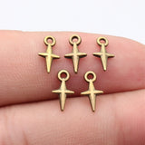 100pcs 11x6mm 5 Colors Cross Star Charms For DIY Jewelry Making