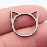 20pcs 21x20mm/16x15mm/13x12mm 6 Colors Hollow Cat Head Frame Charms For DIY Jewelry Making