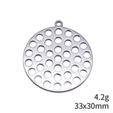 10pcs 28x25mm/33x30mm 5 Colors Multi-Hole Disc Charms For DIY Jewelry Making