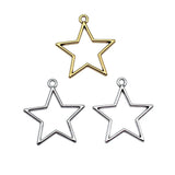 20pcs 30x27mm 5 Colors Hollow Star Charms For DIY Jewelry Making
