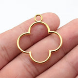 10pcs 37x32mm 3 Colors Hollowed-Out Geometric Flower Frame Pendant