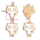 10pcs 17 styles animal Enamel Alloy cat Charm Earring Pendant DIY Keychain Necklace Jewelry Accessories W478