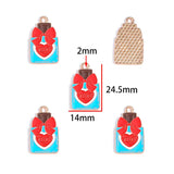 20-Piece Heart-Shaped Pink Valentine's Day Alloy Enamel Pendant DIY Necklace Bracelet Charms Jewelry Making Accessories W627