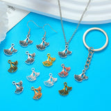 30pcs 6 color ginkgo leaf Charms for Necklace Earrings Pendant DIY Jewelry Making Handcrafted Accessories 16*16mm Q392