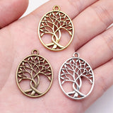 10pcs 31x24mm 3 Colors Antique Bronze Color Antique Silver Color Antique Gold Color Tree Of Life Charms