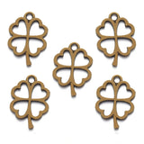 10 colour 20pcs Antique silver color Charms lucky four leaf clover Making pendant fit DIY Handmade Jewelry 24*17mm Q402