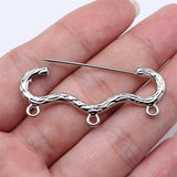 10pcs 46x20mm 3 Colors Brooch Pin Charms Connector Accessories For DIY Jewelry Making Handmade Jewelry Findings