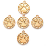 10pcs 5 Color circular Dog footprints Charm DIY Key Chain Bracelet Necklace Pendant  Jewelry Handmade Accessories 22*19mm D9336