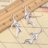 20 piezas dijes alas de dragón alas de murciélago 31x13mm colgantes de Color plata antigua fabricación DIY joyería tibetana hecha a mano