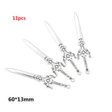 10-50pcs Mixed Styles Antique Knight Sword Anime weapon Charm for Jewelry Making DIY Handmade Weapons Personality Necklace