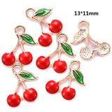 5pcs 20style Red Black Cherry Acrylic Stereo Oil Enamel DIY Charms for Bag Earring Necklace Jewelry Making Handmade Pendant W428