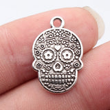 10pcs 22x15mm 2 Colors Antique Silver Color Antique Gold Color Cross-Patterned Skull Charms For DIY Jewelry Making