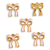 10pcs 15*13/20*17mm 7 colors Enamel Alloy bow Charm Earring Pendant DIY Keychain Necklace Jewelry Accessories W499