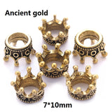 20pcs 8 colors Alloy Loose Spacer Beads Gold Silver Crown Beads for Jewelry Making DIY Bracelet Handmade Accessories 7x10 mm