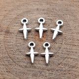 100pcs 11x6mm 5 Colors Cross Star Charms For DIY Jewelry Making