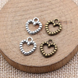 20pcs 14x12mm 2 Colors Antique Bronze Color Antique Silver Color Heart Charms For DIY Jewelry Making