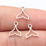 40pcs 12x9.7mm 5 Colors Hollow Whale Tail Charms For DIY Jewelry Making