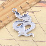 5 uds dijes flor serpiente 43x30mm colgantes de Color plata antigua fabricación DIY joyería tibetana hecha a mano