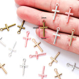 80pcs 6color cross Charm for Earring necklace Metal Pendant Fit bracelet necklace earring Jewelry making 18*9mm T56