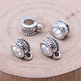 20pcs 8x11x4mm Antique Silver Color Love Bails Beads Pendant For DIY Jewelry Making Handmade Jewelry Craft Findings