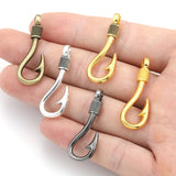 10pcs 5 Colors Fish hook Charms For Bracelet Earring necklace Pendants DIY Handmade Jewelry Accessories Making 36*14mm H07
