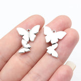 10pcs 20x18mm Antique Silver Color Butterfly Charms For DIY Jewelry Making