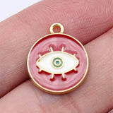 10pcs 16x18mm Kc Gold Color Evil Eye Charms For DIY Jewelry Making