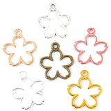 40pcs 6 colors flower petal Zinc alloy Charms for Jewelry Making Fashion Earrings Pendants Necklaces Bracelet Accessories DIY