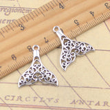 20 piezas dijes océano cola de ballena de mar 24x21mm colgantes de Color plata antigua para hacer joyería tibetana hecha a mano DIY