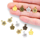30pcs Alloy Charms Antique Silver color flower Pendants Jewelry Findings For DIY Handmade Jewelry Making 15*11mm Q133