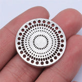 5pcs 29x29mm 2 Colors Antique Silver Color Kc Gold Color Hollow Flower Pattern Charms For DIY Jewelry Making