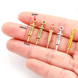20pcs 5 Colors Doctor Nurse Syringe Charms for Key Buckle Pendants Antique Jewelry Making DIY Handmade Craft 5x24mm J499