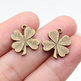 20pcs 16x15mm 2 Colors Antique Bronze Color Antique Silver Color Four Leaf Clover Charms For DIY Jewelry Making