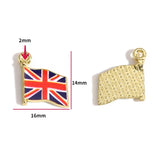 5pcs flag Football Soccer Charm Jewelry Accessories Diy Making Necklace Earring Pendant Craft Supplies Gold Plated W481