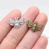 20pcs 20x13mm 2 Colors Antique Bronze Color Antique Silver Color Skull Butterfly Charms For DIY Jewelry Making