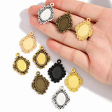 10pcs oval Necklace Charm DIY Setting Cabochon Cameo Base Tray Bezel Blank Fit 14*10mm Cabochons Jewelry Making 26*20mm C102