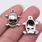10pcs 20x18mm 2 Colors Antique Bronze Color Antique Silver Color Skull Charms For DIY Jewelry Making